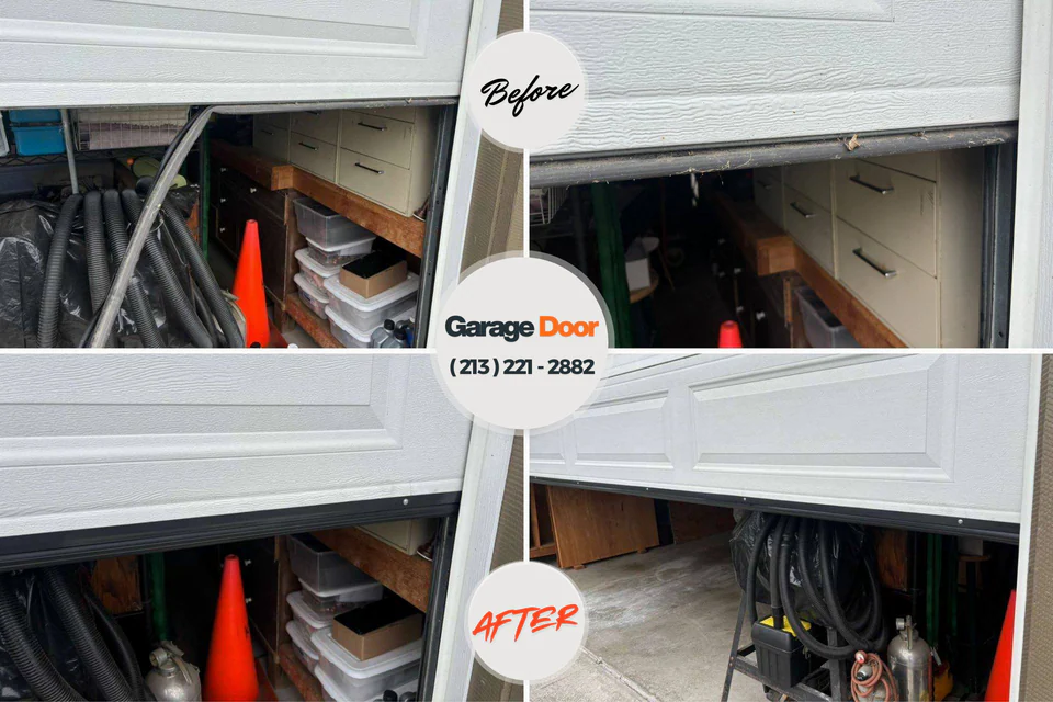 Before and after: garage door repair Golden's Bridge, NY